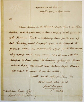 Item #37810 AUTOGRAPH LETTER SIGNED, BY THE CHIEF CLERK OF THE DEPARTMENT OF STATE, TO WILLIAM...
