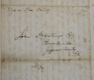 AUTOGRAPH LETTER SIGNED, FROM V.E. PIOLLET TO JOHN HASTINGS, CONCERNING THE UNSUCCESSFUL "EXTRAORDINARY EXERTIONS" IN THE 1846 ELECTION TO DEFEAT THEIR PENNSYLVANIA CONGRESSMAN DAVID WILMOT, AUTHOR OF THE CONTROVERSIAL "WILMOT PROVISO" BANNING SLAVERY FROM THE MEXICAN CESSION.