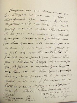 CLASS OF 1859 YALE UNIVERSITY CLASS BOOK BELONGING TO POPULAR MEMBER SAMUEL DAVIS PAGE.
