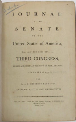 Item #37986 JOURNAL OF THE SENATE OF THE UNITED STATES OF AMERICA, BEING THE FIRST SESSION OF THE...