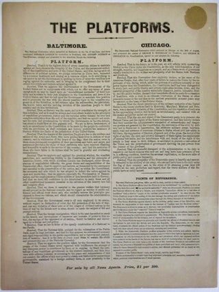 Item #38115 THE PLATFORMS. Election of 1864