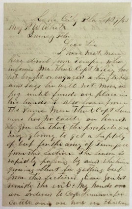 Item #38122 AUTOGRAPH LETTER, SIGNED BY CONFEDERATE COMMISSARY AGENT C.F. STUBBS FROM LAKE CITY...