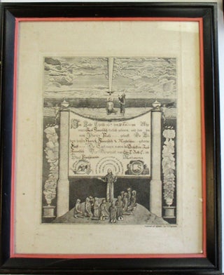 Item #38211 ENGRAVED, ILLUSTRATED BAPTISM CERTIFICATE IN GERMAN LANGUAGE ANNOUNCING THE BIRTH OF...