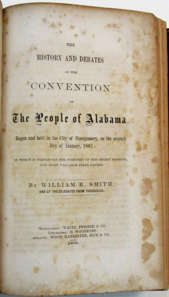 Item #38792 ALABAMA IN CIVIL WAR AND RECONSTRUCTION. Alabama.