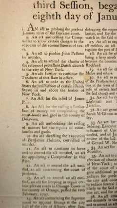 TITLES OF THE LAWS PASSED BY THE LEGISLATURE OF NEW-YORK, AT THEIR TWENTY THIRD SESSION, BEGAN AND HELD AT THE CITY OF ALBANY, THE TWENTY-EIGHTH DAY OF JANUARY, 1800.