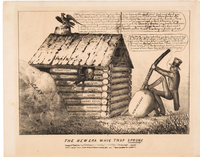 Item #38859 THE NEW ERA WHIG TRAP SPRUNG. Election of 1840, Boneyshanks, pseud.