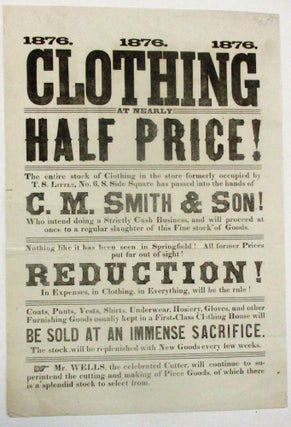 Item #38898 CLOTHING AT NEARLY HALF PRICE! THE ENTIRE STOCK OF CLOTHING IN THE STORE FORMERLY...