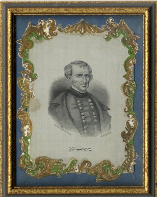 Item #39009 FRAMED CAMPAIGN RIBBON PORTRAIT IMAGE, 1848. Zachary Taylor