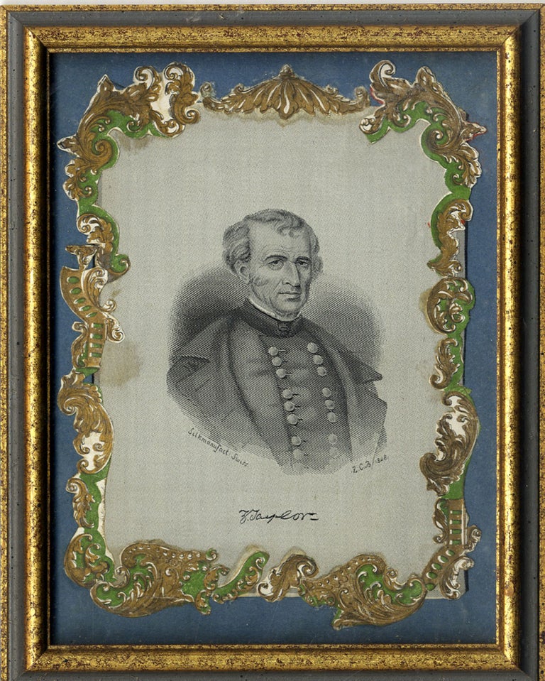 Item #39009 FRAMED CAMPAIGN RIBBON PORTRAIT IMAGE, 1848. Zachary Taylor.