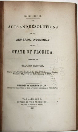 Item #39054 SECOND SESSION. THE ACTS AND RESOLUTIONS OF THE GENERAL ASSEMBLY OF THE STATE OF...