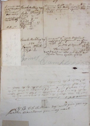 MANUSCRIPT LEDGER OF WILLIAM CAMPBELL, SHERIFF AND PROTHONOTARY OF BUTLER COUNTY, PENNSYLVANIA, 1820 - 1828, CONTAINING ENTRIES OF LEGAL CASES AND THEIR DISPOSITIONS.