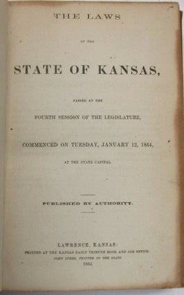 Item #39083 A GROUP OF EARLY KANSAS STATEHOOD LAWS, 1861-1871. Kansas