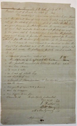 Item #39224 APPRAISAL OF TWENTY-ONE SLAVES FROM HINDS COUNTY, MISSISSIPPI, MARCH 1861, IN THE...