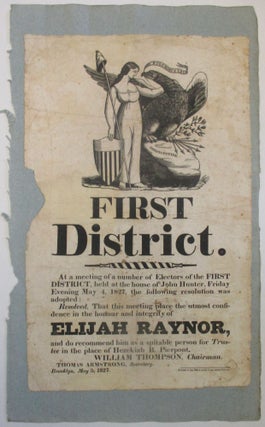 Item #39484 FIRST DISTRICT. AT A MEETING OF A NUMBER OF ELECTORS OF THE FIRST DISTRICT, HELD AT...