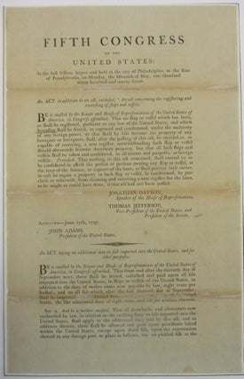 Item #39564 FIFTH CONGRESS OF THE UNITED STATES: AT THE FIRST SESSION, BEGUN AND HELD AT THE CITY...