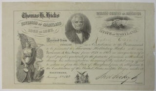Item #39574 ILLUSTRATED ENGRAVED CERTIFICATE ACKNOWLEDGING A DONATION TO A TESTIMONIAL TO "THOMAS...