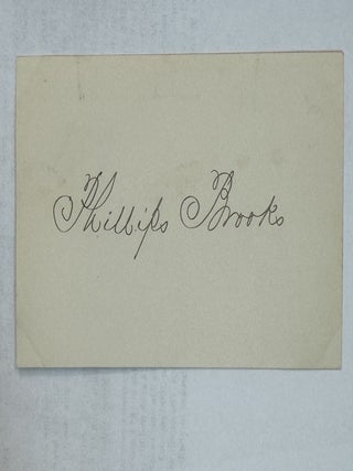 Item #39587 AUTOGRAPH, "PHILLIPS BROOKS" Phillips Brooks