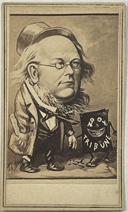 Item #39619 ALBUMEN PHOTOGRAPH OF NAST'S CARICATURE OF HORACE GREELEY, EDITOR OF THE NEW YORK...