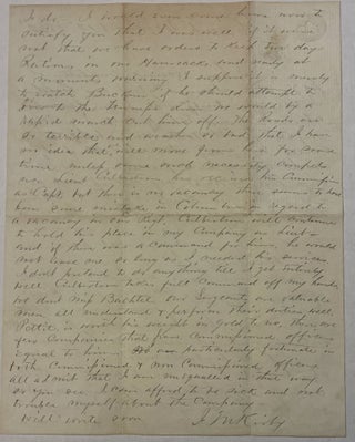 Item #39691 AUTOGRAPH LETTER, SIGNED, TO HIS FATHER, FROM CAMP IN KENTUCKY, 12 FEBRUARY 1862....