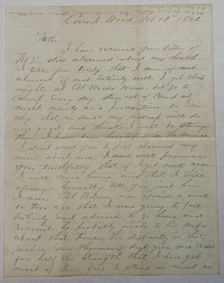 AUTOGRAPH LETTER, SIGNED, TO HIS FATHER, FROM CAMP IN KENTUCKY, 12 FEBRUARY 1862.