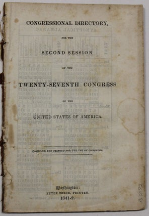 Item #39745 CONGRESSIONAL DIRECTORY FOR THE SECOND SESSION OF THE TWENTY-SEVENTH CONGRESS OF THE...