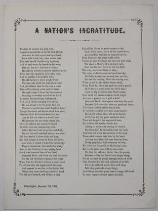 Item #39869 A NATION'S INGRATITUDE. General John E. Wool