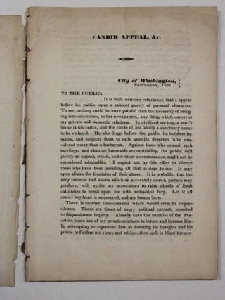 CANDID APPEAL TO THE AMERICAN PUBLIC: IN REPLY TO MESSRS. INGHAM, BRANCH, AND BERRIEN. ON THE DISSOLUTION OF THE LATE CABINET.