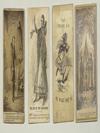 COLLECTION OF SIX CARTES DE VISITE MOCKING JEFFERSON DAVIS, HIS ATTEMPTED ESCAPE FROM UNION TROOPS, AND THE DEFEAT OF THE REBELLION.