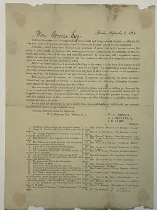 Item #40121 THE VAST IMPORTANCE OF THE APPROACHING PRESIDENTIAL AND CONGRESSIONAL ELECTION, AS...