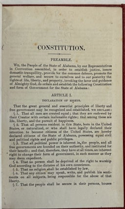 CONSTITUTION OF THE STATE OF ALABAMA, AS REVISED AND AMENDED BY THE CONVENTION ASSEMBLED AT MONTGOMERY, ON THE FIFTH DAY OF NOVEMBER, 1867.