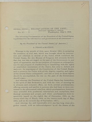 Item #40476 GENERAL ORDERS NO. 37. HEADQUARTERS OF THE ARMY, ADJUTANT GENERAL'S OFFICE,...