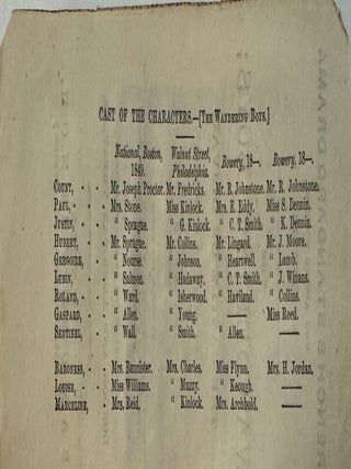 FRENCH'S STANDARD DRAMA. THE ACTING EDITION. NO. CLXXXIII. THE WANDERING BOYS; OR, THE CASTLE OF OLIVAL. A DRAMA, IN TWO ACTS. BY ANON. TO WHICH ARE ADDED A DESCRIPTION OF THE COSTUME - CAST OF THE CHARACTERS - ENTRANCES AND EXITS - RELATIVE POSITION OF THE PERFORMERS ON THE STAGE, AND THE WHOLE OF THE STAGE BUSINESS. AS PERFORMED AT THE PRINCIPAL LONDON AND AMERICAN THEATRESQ.