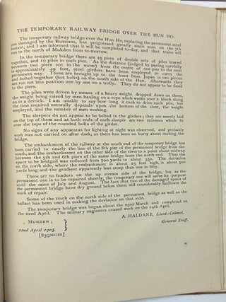 A GROUP OF CONFIDENTIAL REPORTS ISSUED BY HIS EXCELLENCY THE COMMANDER - IN - CHIEF IN INDIA CONCERNING THE RUSSO-JAPANESE WAR, FOR USE BY HIS STAFF AND FIELD OFFICERS.