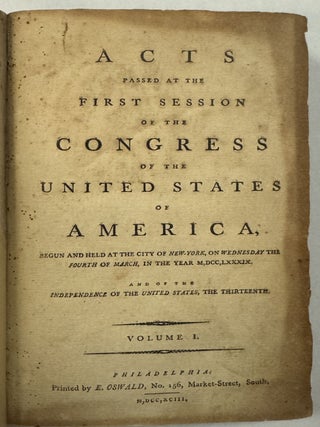 Item #41013 ACTS PASSED AT THE FIRST SESSION OF THE CONGRESS OF THE UNITED STATES OF AMERICA,...