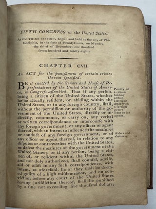 ACTS PASSED AT THE FIRST SESSION OF THE FIFTH CONGRESS OF THE UNITED STATES OF AMERICA: BEGUN AND HELD AT THE CITY OF PHILADELPHIA, IN THE STATE OF PENNSYLVANIA, ON MONDAY THE FIFTEENTH OF MAY, ONE THOUSAND SEVEN HUNDRED AND NINETY-SEVEN, AND OF THE INDEPENDENCE OF THE UNITED STATES, THE TWENTY-FIRST.