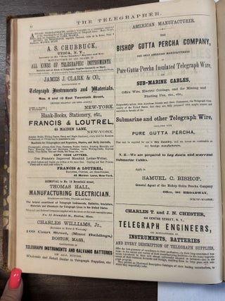 THE TELEGRAPHER: PUBLISHED BY THE NATIONAL TELEGRAPHIC UNION. VOLUME I. FROM SEPTEMBER 26, 1864, TO NOVEMBER 15, 1865.