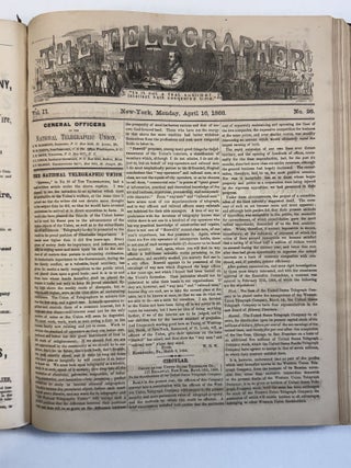 THE TELEGRAPHER: PUBLISHED BY THE NATIONAL TELEGRAPHIC UNION. VOLUME I. FROM SEPTEMBER 26, 1864, TO NOVEMBER 15, 1865.