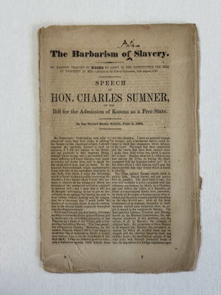 Item #41223 THE BARBARISM OF SLAVERY. MR. MADISON THOUGHT IT WRONG TO ADMIT IN THE CONSTITUTION...