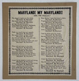 Item #41228 MARYLAND! MY MARYLAND!! AIR--- "MY NORMANDY." James Randall