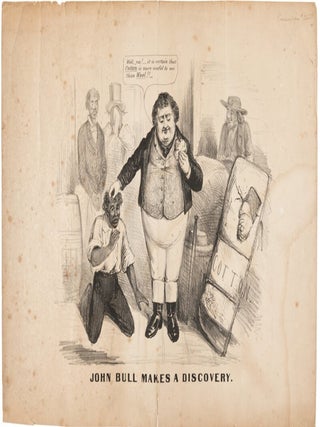 Item #41236 JOHN BULL MAKES A DISCOVERY. Civil War Lithograph, Currier, Ives