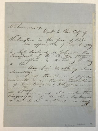 Item #41284 AUTOGRAPH DOCUMENT DESCRIBING HIS CAREER, CERTIFIED TO BE IN THE HAND OF EMMONS, THE...