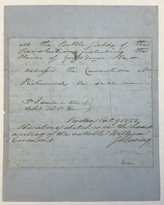 AUTOGRAPH DOCUMENT DESCRIBING HIS CAREER, CERTIFIED TO BE IN THE HAND OF EMMONS, THE AUTHOR AND BIOGRAPHER OF MARTIN VAN BUREN.