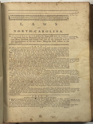 THE LAWS OF THE STATE OF NORTH - CAROLINA. PUBLISHED, ACCORDING TO ACT OF ASSEMBLY, BY JAMES IREDELL, NOW ONE OF THE ASSOCIATE JUSTICES OF THE SUPREME COURT OF THE UNITED STATES.
