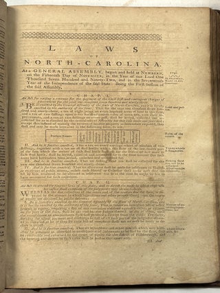 THE LAWS OF THE STATE OF NORTH - CAROLINA. PUBLISHED, ACCORDING TO ACT OF ASSEMBLY, BY JAMES IREDELL, NOW ONE OF THE ASSOCIATE JUSTICES OF THE SUPREME COURT OF THE UNITED STATES.