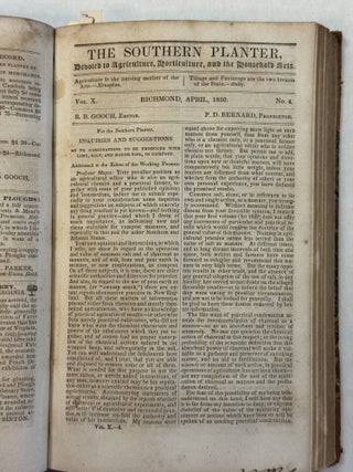 THE SOUTHERN PLANTER, A MONTHLY PERIODICAL, DEVOTED TO AGRICULTURE, HORTICULTURE, AND THE HOUSEHOLD ARTS. VOLUME X. RICHARD B. GOOCH, EDITOR.