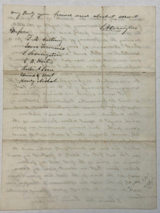AUTOGRAPH LETTER, SIGNED, TO NEW YORK CITY'S TAMMANY HALL COMMITTEE, REPRESENTING "THE DEMOCRATIC REPUBLICAN ELECTORS OF THE CITY OF NEW YORK," DECLINING WITH REGRET THEIR INVITATION FOR HIS ATTENDANCE AT THEIR DINNER, BUT SETTING FORTH HIS POLITICAL VIEWS.