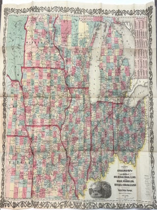 Item #41546 COLTON'S NEW RAILROAD MAP OF THE STATES OF OHIO, MICHIGAN, INDIANA, ILLINOIS,...
