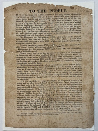 Item #41562 TO THE PEOPLE. A. Citizen of Massachusetts