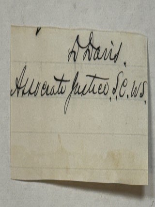 Item #41587 AUTOGRAPH, AS ASSOCIATE JUSTICE OF THE UNITED STATES SUPREME COURT, UNDATED, "D...