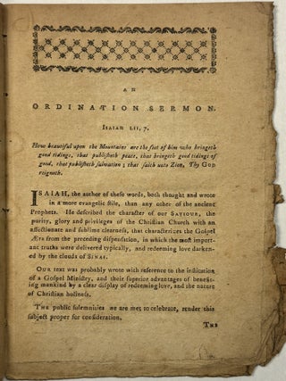 A SERMON, PREACHED MARCH 18, 1778, AT THE ORDINATION OF THE REVEREND JOSEPH STRONG, COLLEAGUE PASTOR OF THE FIRST CHURCH IN NORWICH, WITH THE REVEREND BENJAMIN LORD, D. D. BY THE REVEREND NATHAN STRONG, HIS BROTHER, PASTOR OF THE FIRST CHURCH IN HARTFORD.